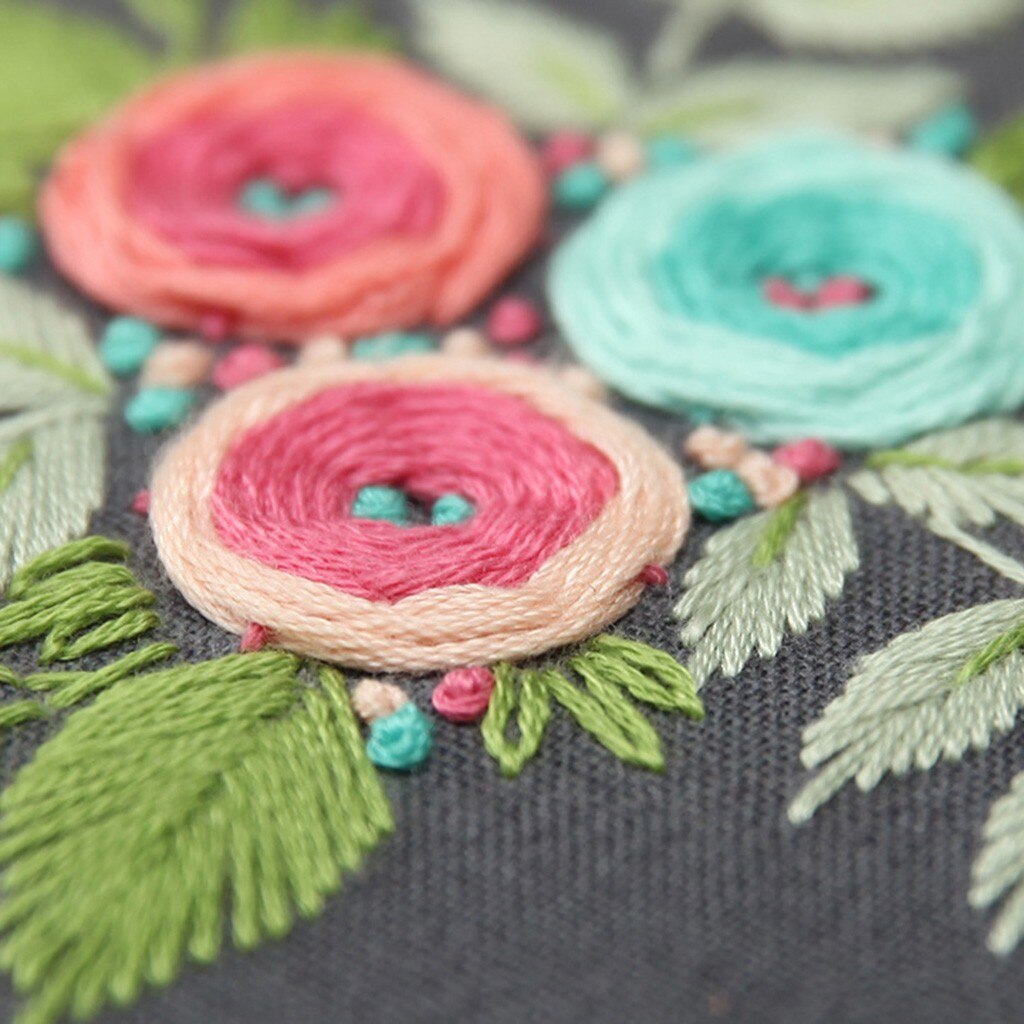 DIY Ribbons Embroidery For Beginners Practical Kits Needlework Floral Cross Stitch Wall Painting Art Home Decor Set