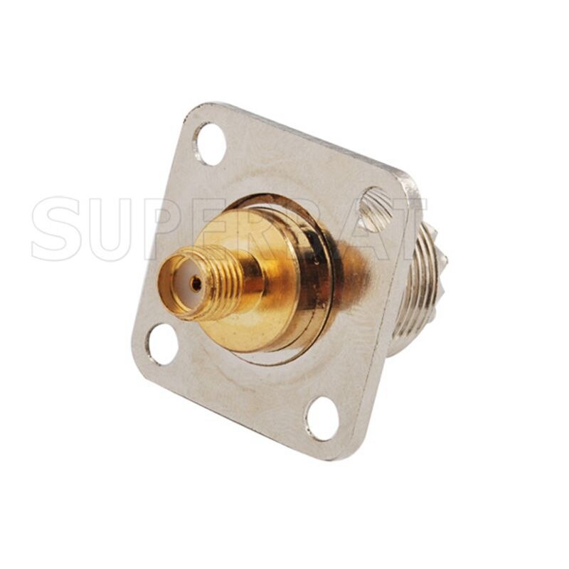 Superbat 5pcs SMA-UHF Adapter SMA Jack to UHF Female Panel Mount Straight RF Coaxial Connector