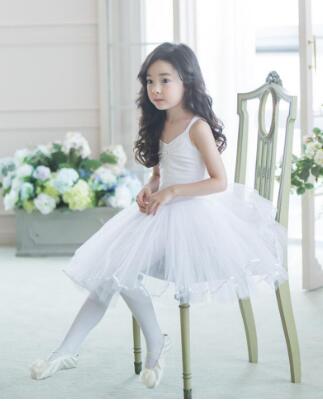 Robe de danse de Ballet pour filles, jupe de danse blanche, pour enfants, gilet, justaucorps, exercices quotidiens, , Ballet en coton, nouveauté: WHITE / XL