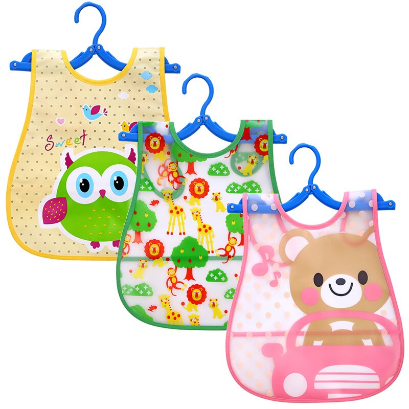 3 Stks/partij Waterdichte Baby Slabbetjes Voor Baby Peuter Jongens Meisjes Mouwloze Voeden Schort Cartoon Dieren Kind Kinderen Bib: Style F