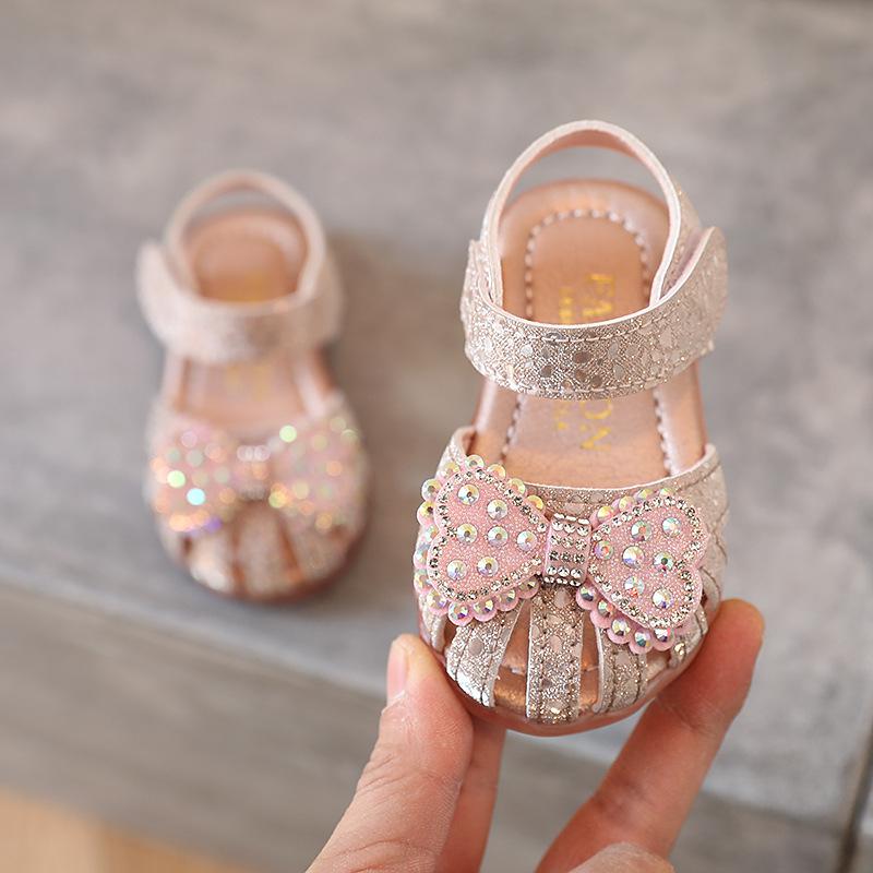 Zomer Baby Sandalen Boog Zoete Kinderen Sandalen Hol Ademende Baby Schoenen Meisjes Sandalen Peuter Schoenen G658: Pink / 15(Insole 11.5CM)