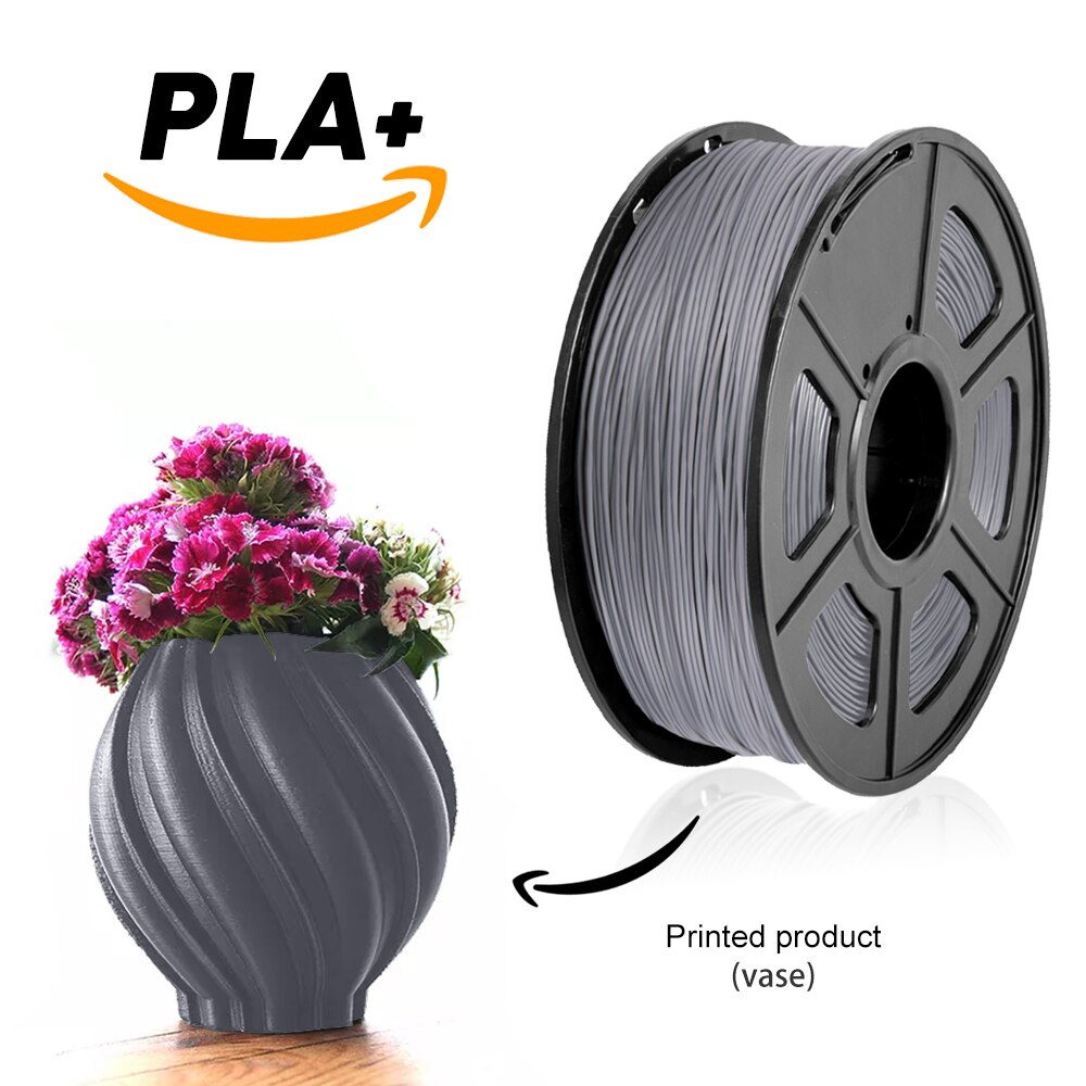 PLA Plus 3D Printer Filament 1kg 1.75mm Good Toughness PLA+/PLA Accuracy Dimension +/-0.02 Grey Color FDM 3D Printing Material