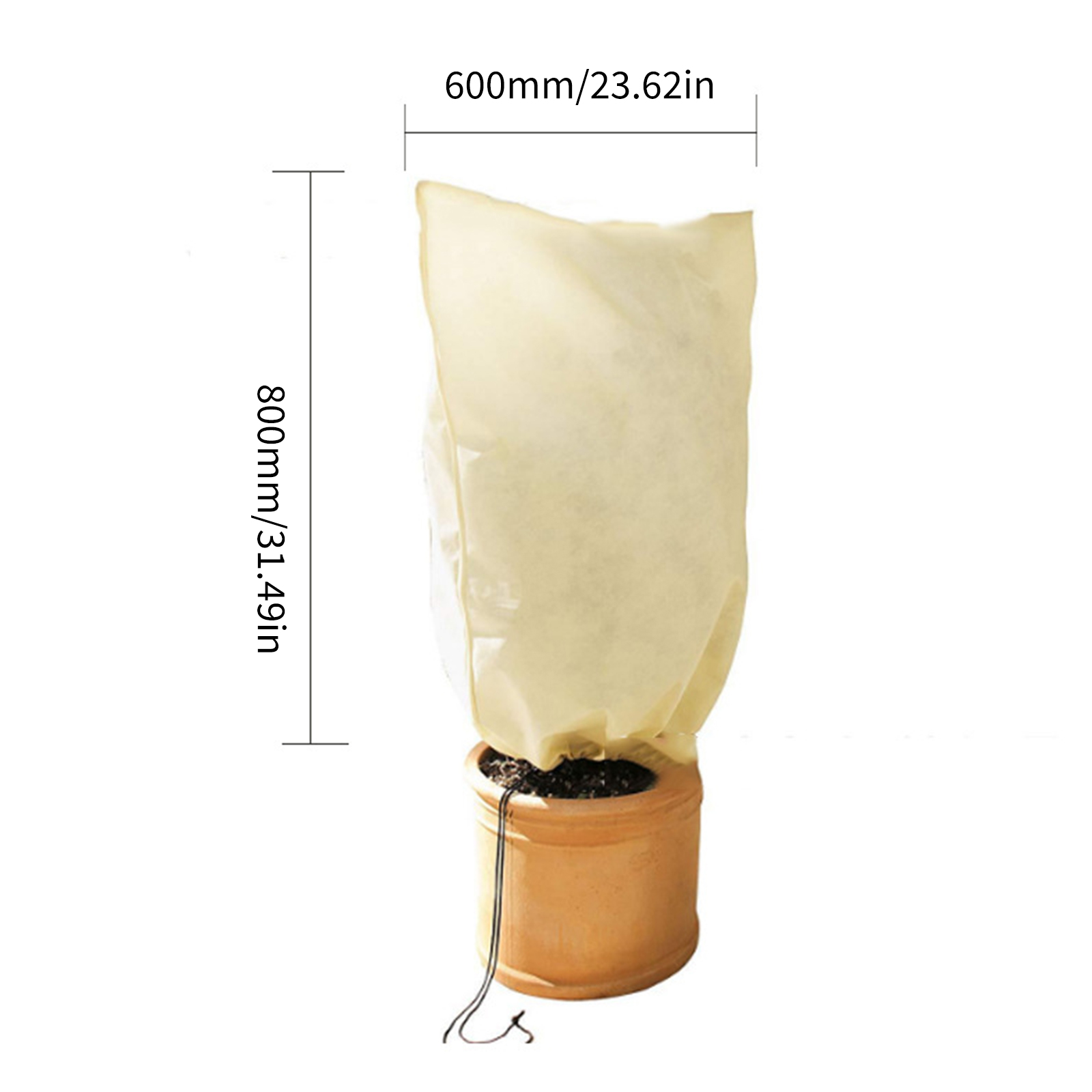 Housse de Protection contre le gel pour plantes, épaisse, pour l&#39;hiver, pour les arbres, Anti-gel, chaude, sac de Protection contre le froid: 80x60cm