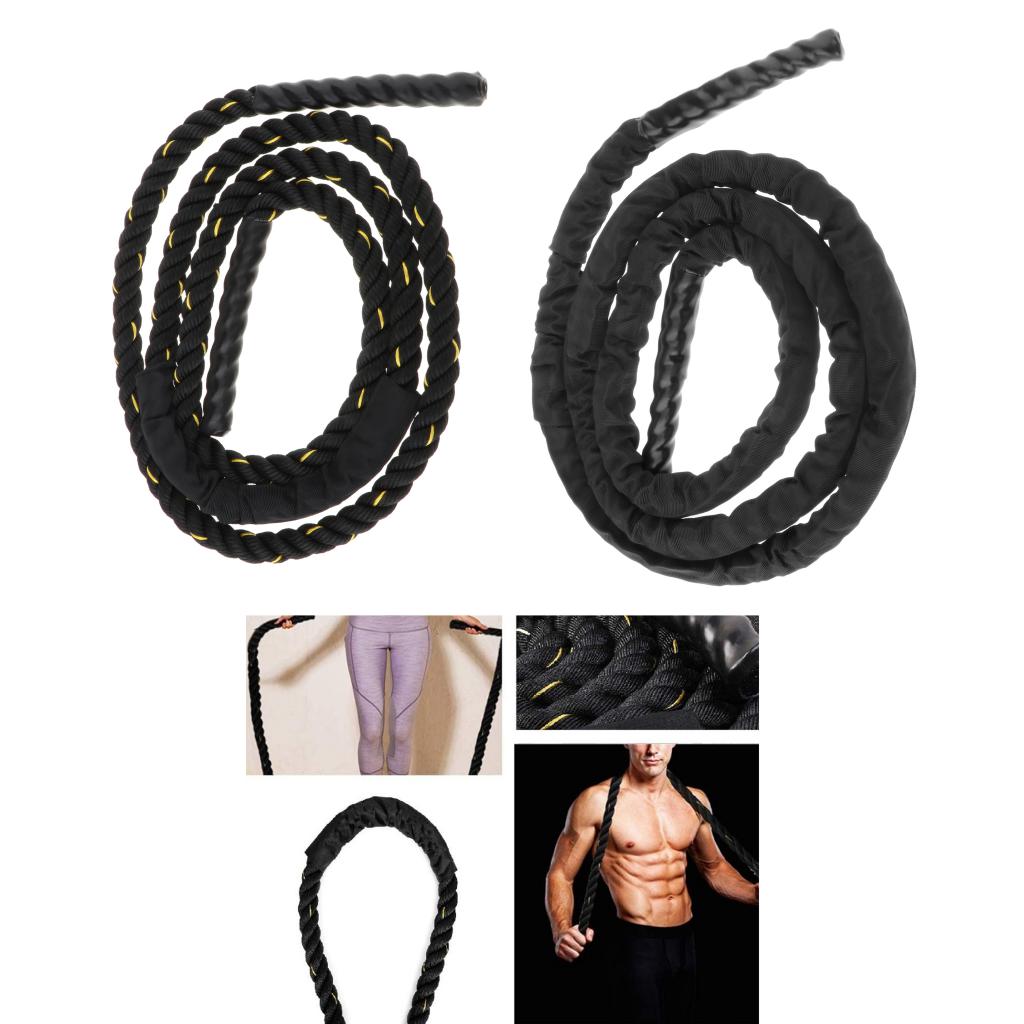 Heavy Weighted Jump Rope Jumprope 9.8ft Training Equipment Battle Power Rope Skipping Rope for Fitness Exercise Workout Training