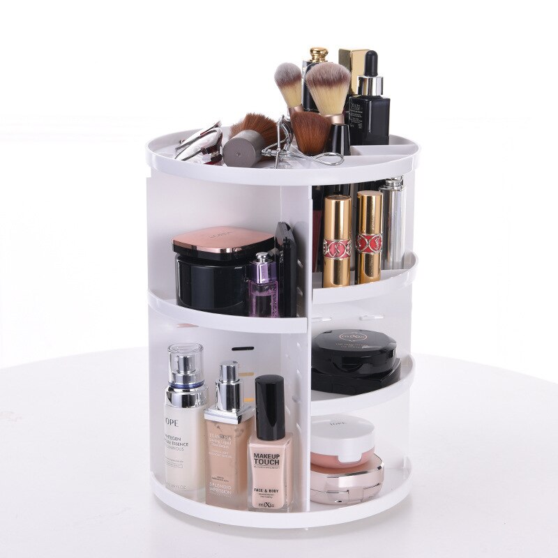 Multi Layer Makeup Storage Rack 360 Degree Rotating Cosmetic Organizer Desktop Makeup Display Stand Storage Box