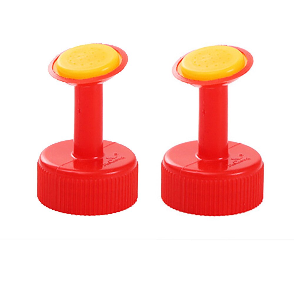 2PCS Bottle Top Plastic Sprinkler Nozzle For Flower Waterers Bottle Watering Cans Sprinkler Shower Head Gardening Tools: Red 