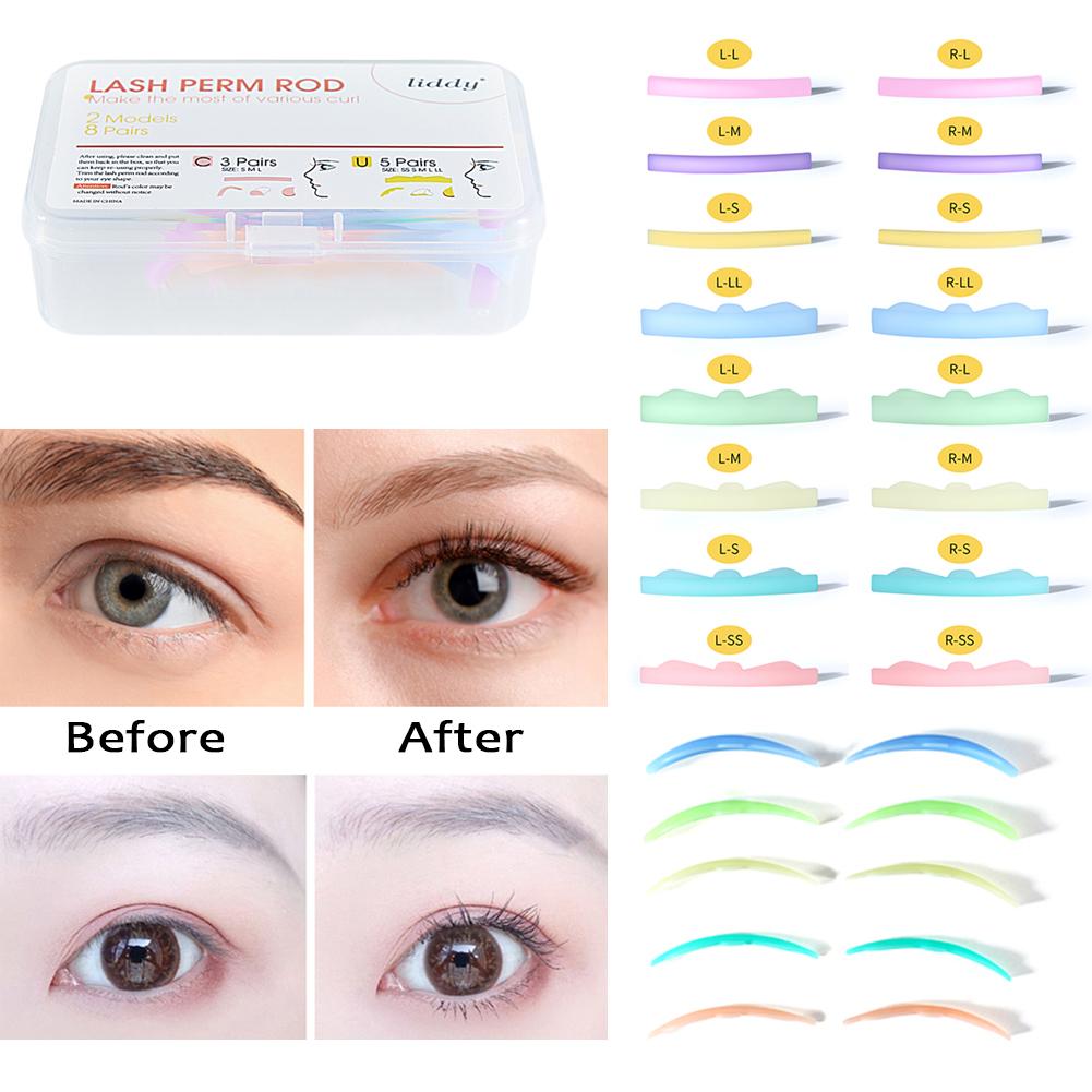 8 Pairs Eyelash Lifting Silicone Pads Set Eye Lash Extension Lift Perming Kit Tool Eyelash Lift Curlers Curl Shields Pads