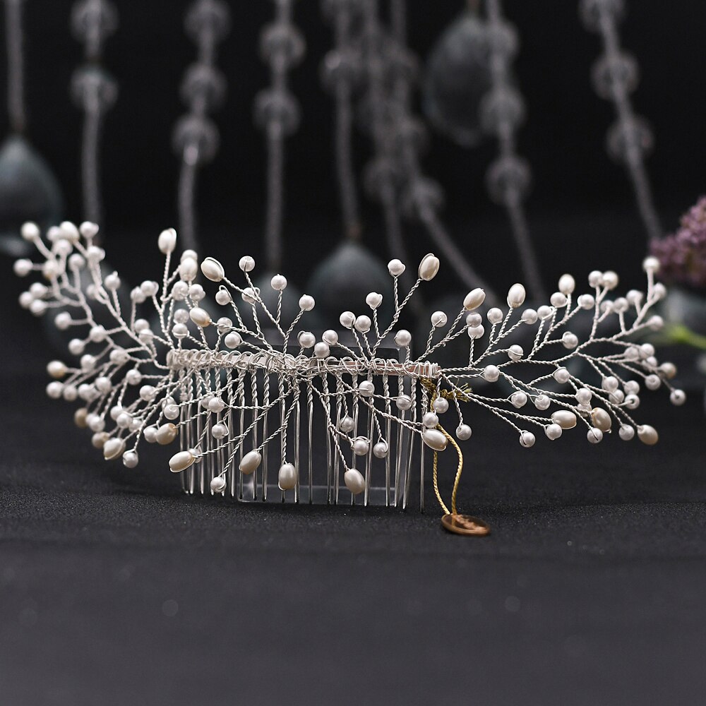 Peineta DE BODA ZMHP182, diadema de perlas para el cabello, accesorios para el cabello de novia, tocados de cumpleaños, joyería para el pelo de novia, pasador de pelo