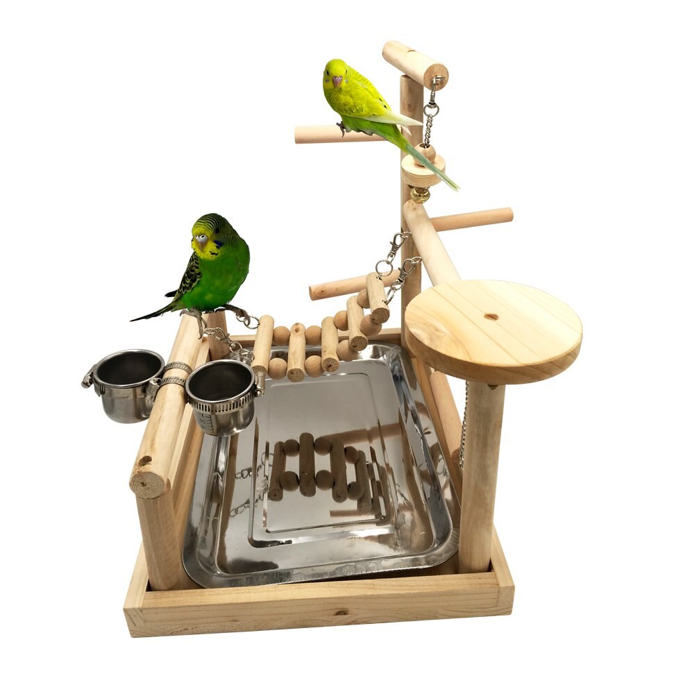 Support de jeu pour perroquets, aire de jeux pour oiseaux, perche en bois, support de gymnastique, échelles à oiseaux, exercice, jouet de table pour le dîner des oiseaux