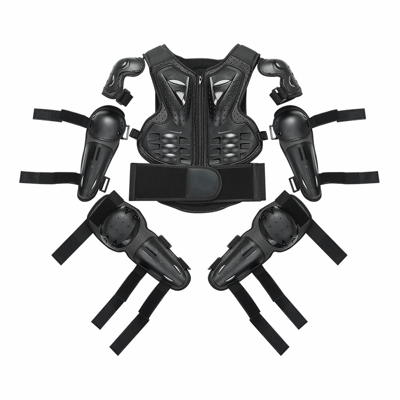 Kids Full Body Armor Protective Gear Chest Spine Back Protector Shoulder Arm Elbow Knee Protector Pads for Skating Bike Cycling