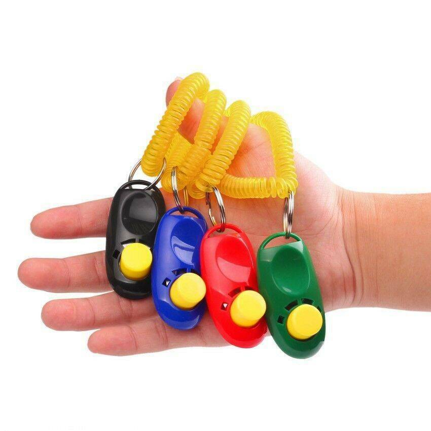 1PC Portable Pet Clicker Whistle Training Guide Wrist Band Delicate Pets Dog Cat Button Trainer Pet Dog Supplies