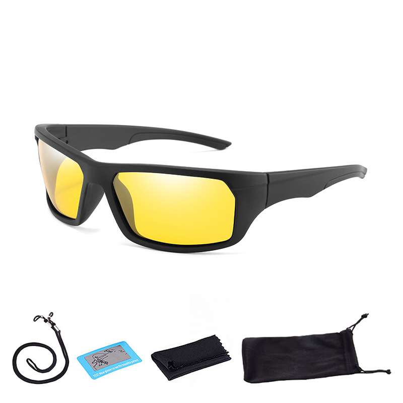 Herre polariserede solbriller udendørs sportsfiskebriller kvinder vandring kørebriller cykel cykling briller med æske: F03 med taske