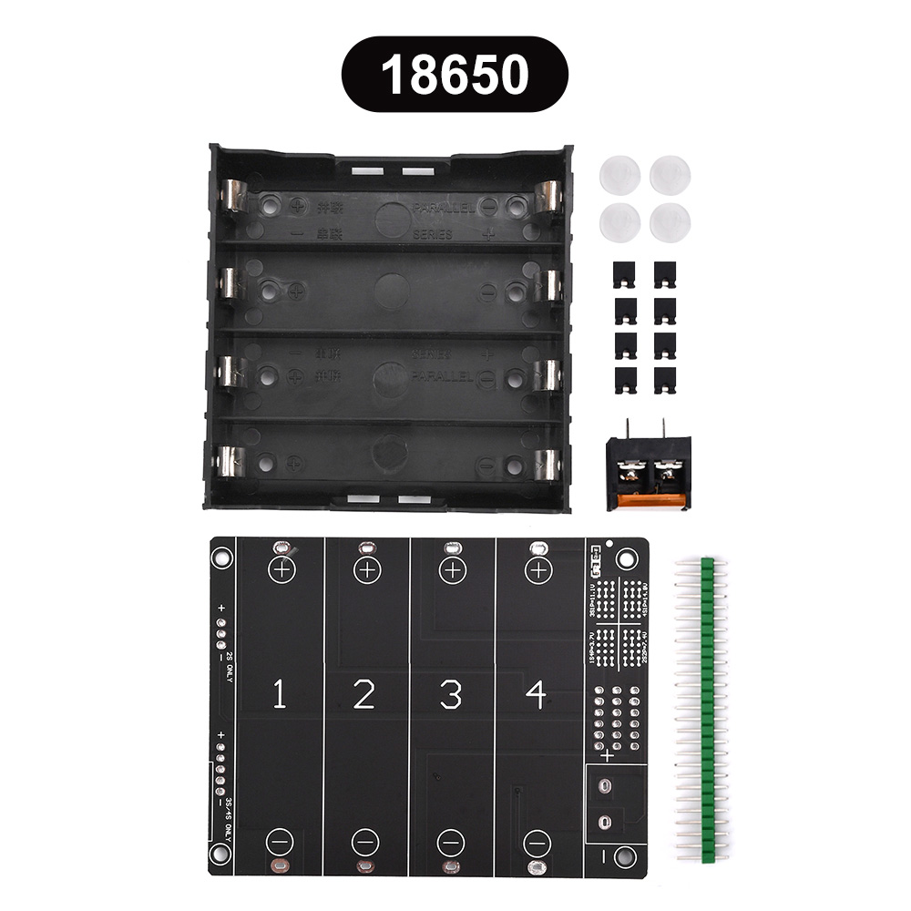 4 Sleuven 21700 18650 Batterijhouder In Parallel 3.7V-Polig Zwart Voor Het Solderen Van Opbergdoos In Parallelle Plastic Batterijbehuizing: Oranje