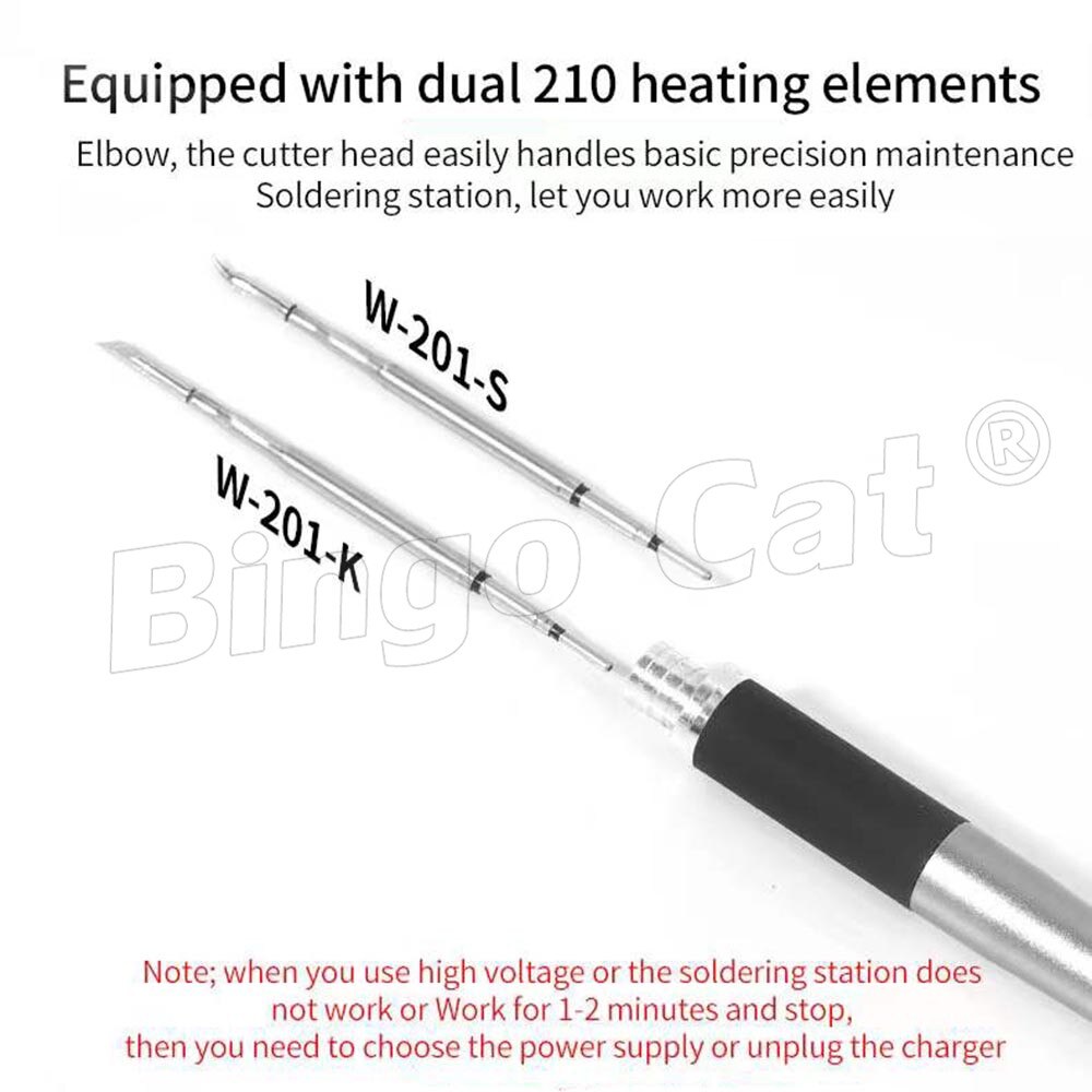 W-08 inalámbrico Micro soldador C210, puntas de hierro para soldadura, interfaz tipo C, fuente de alimentación, aumento rápido de temperatura, herramientas de reparación
