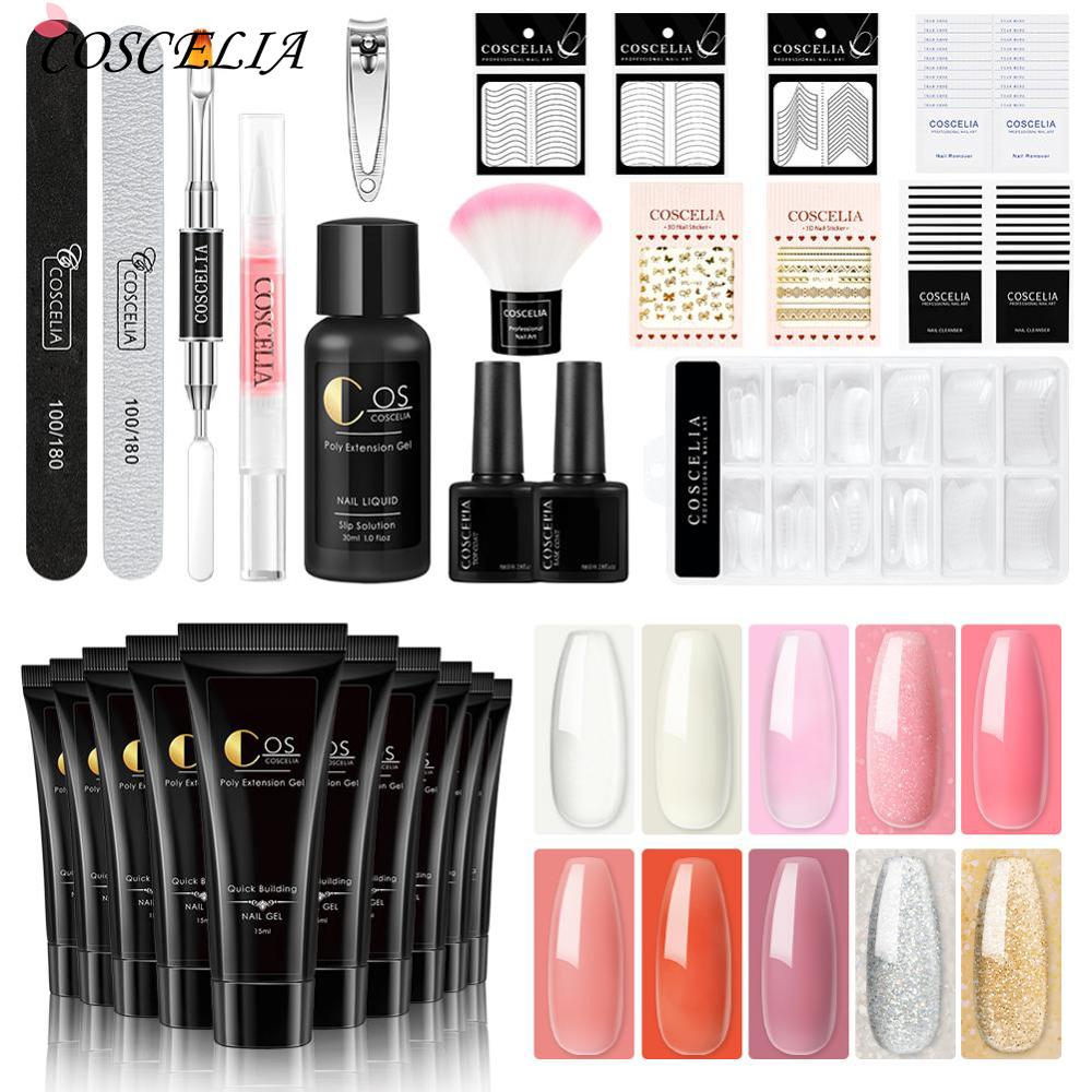 Manicure akryl poly negle gel kit sæt kunst dekorationer gel til forlængelse gel negle kit til negle