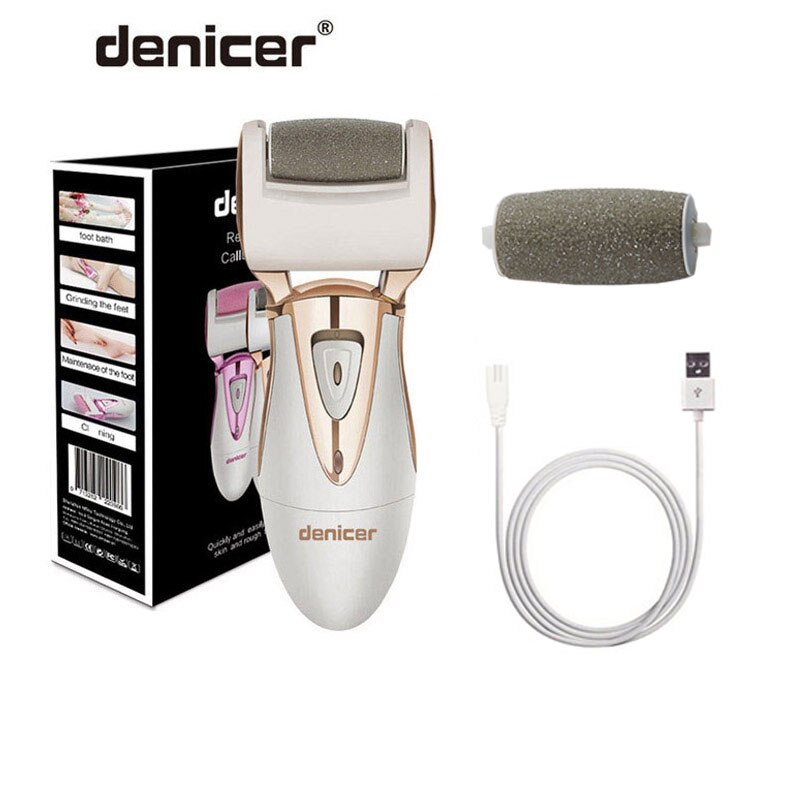 Rechargeable Pedicure Machine Health Foot Care Pedicura Tools Electric denicer Pedicure Foot File for Heel Callus Remover: 2 Rollers