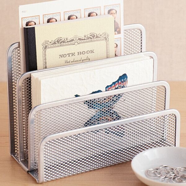 Letter Holder Metal Mail Holder, Mini Letter Rack Post Storage Desk