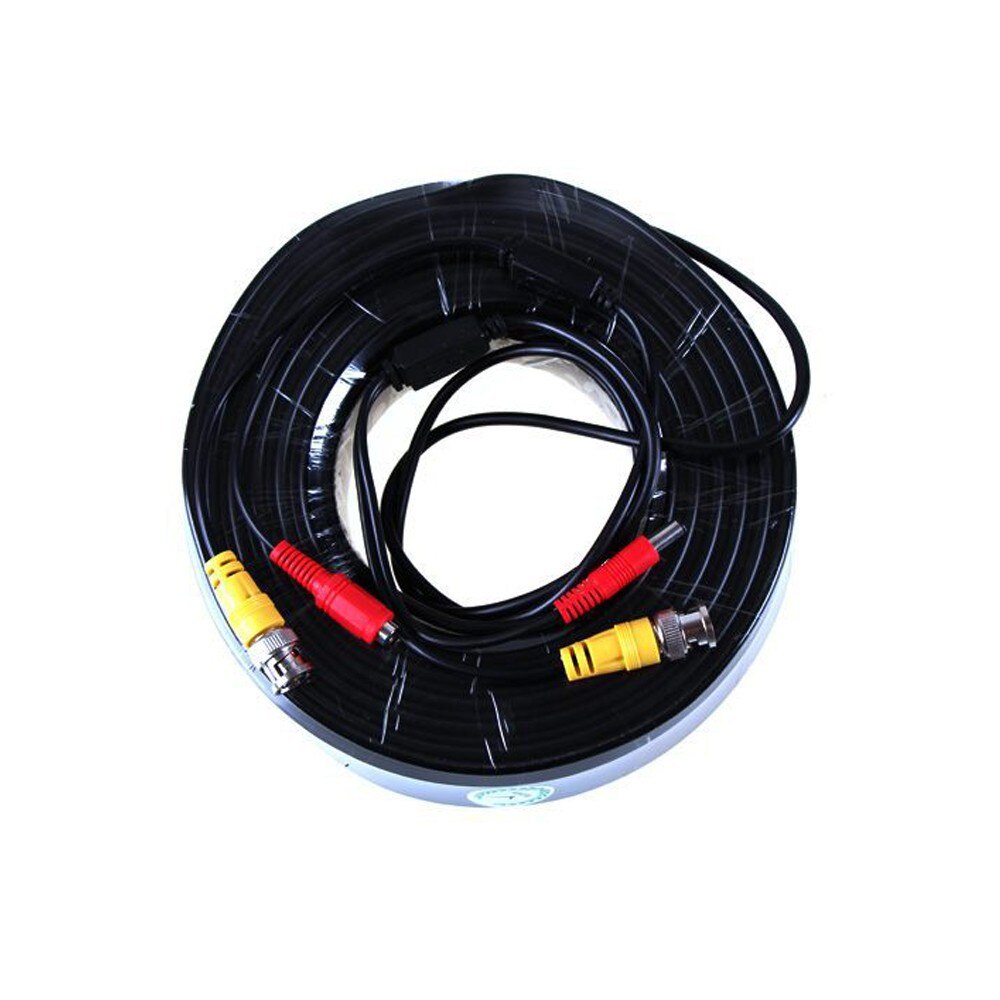 40M CCTV Cable BNC+DC Plug Video and Power Cable for CCTV Camera and DVRs Black Color Coaxial Cable