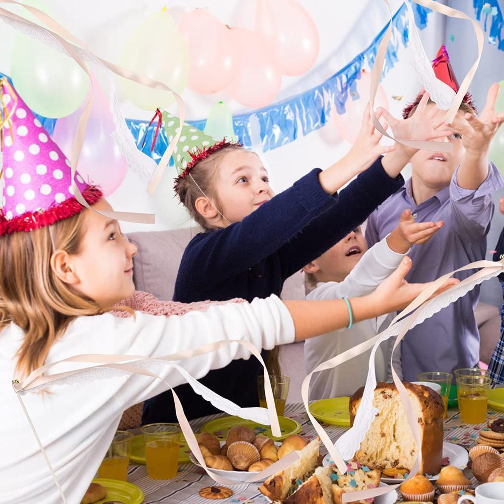 10 sztuk/partia ciemnozielone wstążki ślubne różdżki ze złotym dzwonkiem wstążki kręcenie serpentyny ślubne wstążki Stick