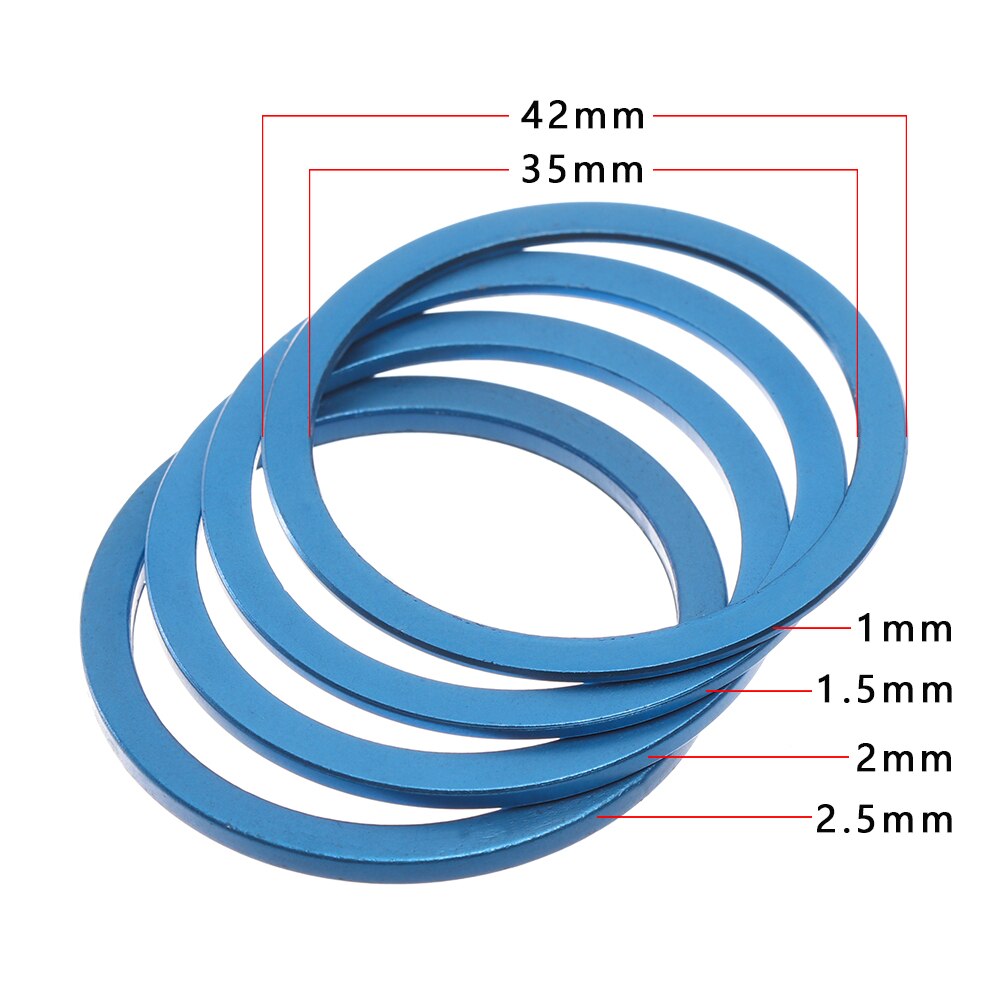 5 pçs bicicleta colorido volante hub espaçadores da bicicleta suporte inferior arruela ciclismo eixo arruela gap roda livre peças da bicicleta