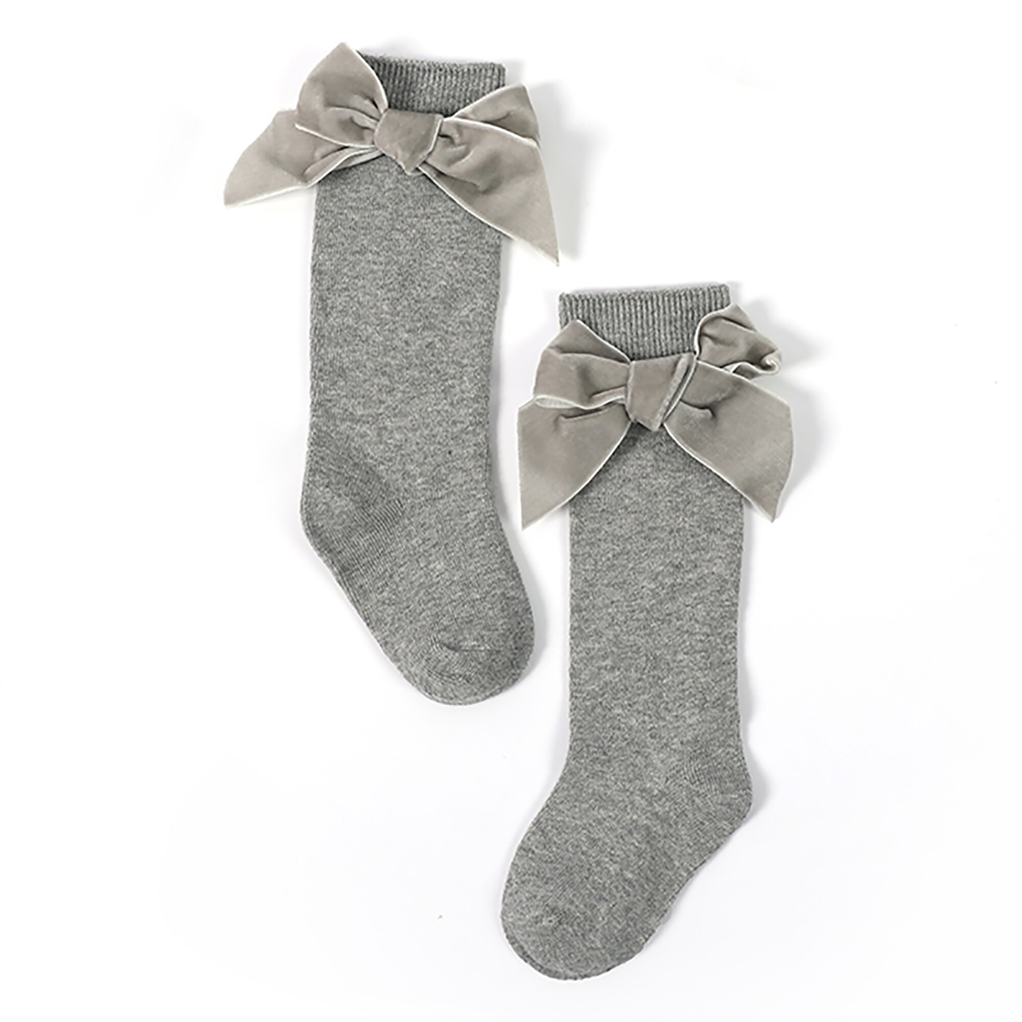 Chaussettes à nœud papillon pour filles, élégantes et confortables, montantes aux genoux pour enfants
