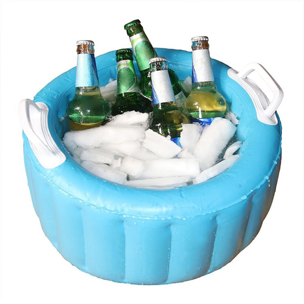 Oppustelig øl is spand øl køligere spand sommer pool fest swimmingpool flydende udendørs oppustelig spand: Blå