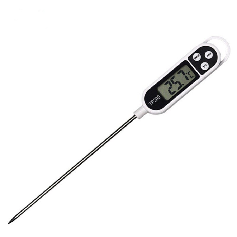 Digital Food Thermometer: Black-With battery