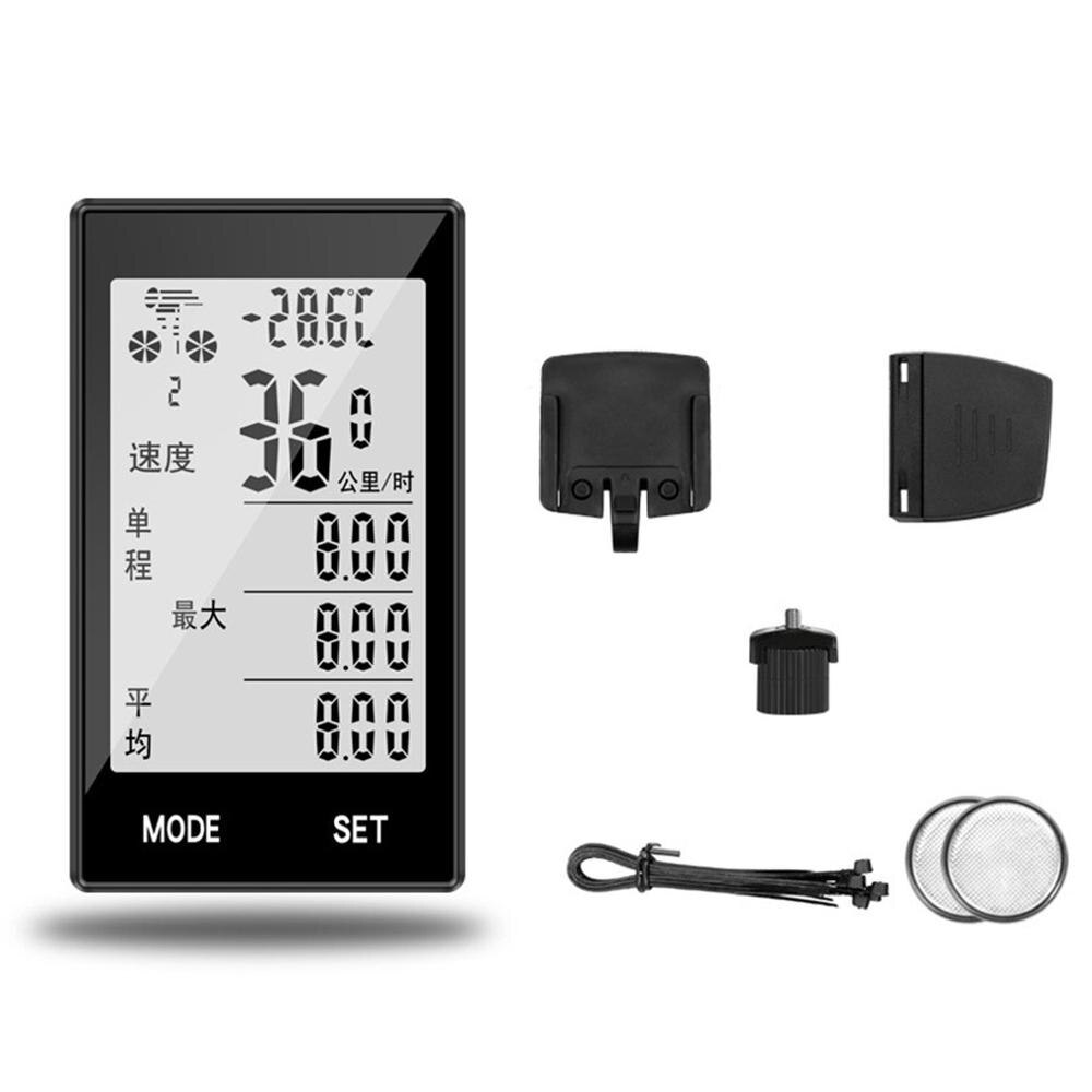 Fiets Computer Met Lcd Digitale Display Waterdichte Fiets Kilometerstand Snelheidsmeter Fietsen Stopwatch Rijden Accessoires Tool: green
