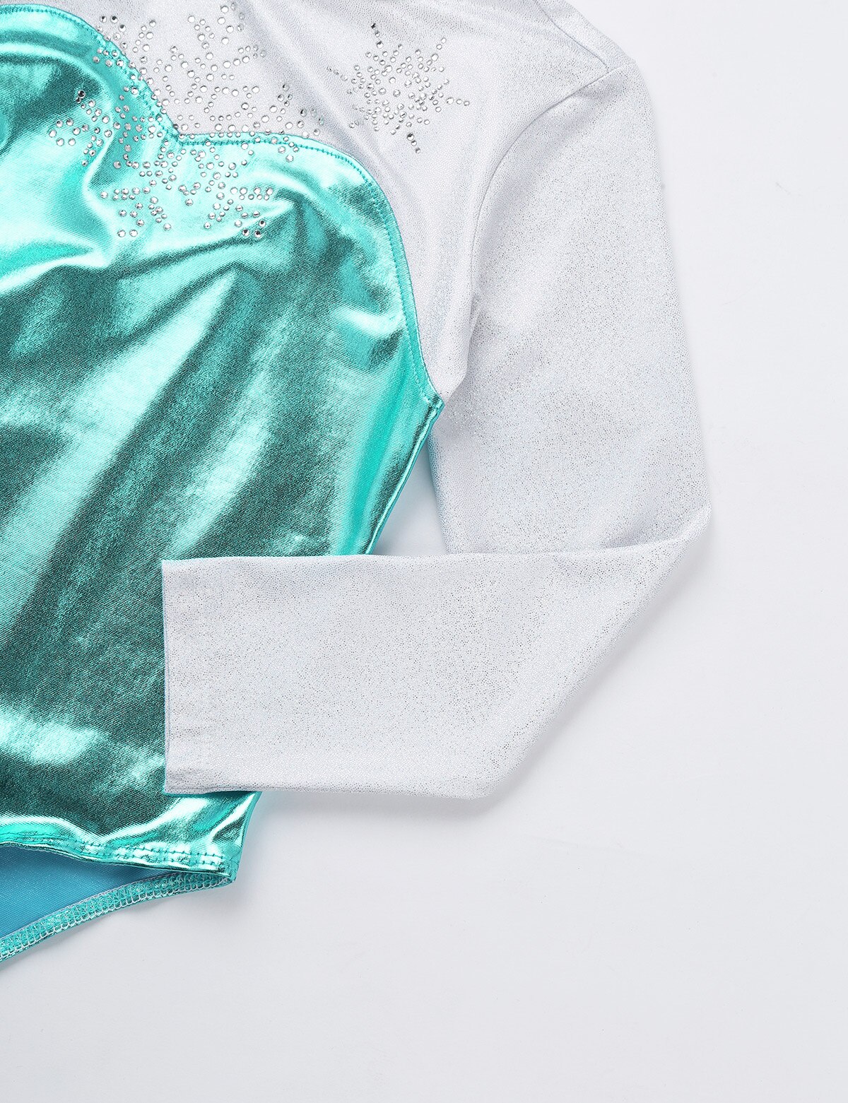 Long Sleeves Shiny Ballerina Ballet Dress Kids Leotards Dresses Dance Wear Snowflake Costumes Ballet Leotards Jumpsuit for Girls