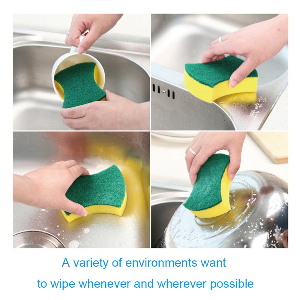 30pcs Double-sided Decontamination Cleaning Dishwashing Sponge Kitchen Nano Clean Rub Pot Rust Focal Stains Sponge Removing Kit