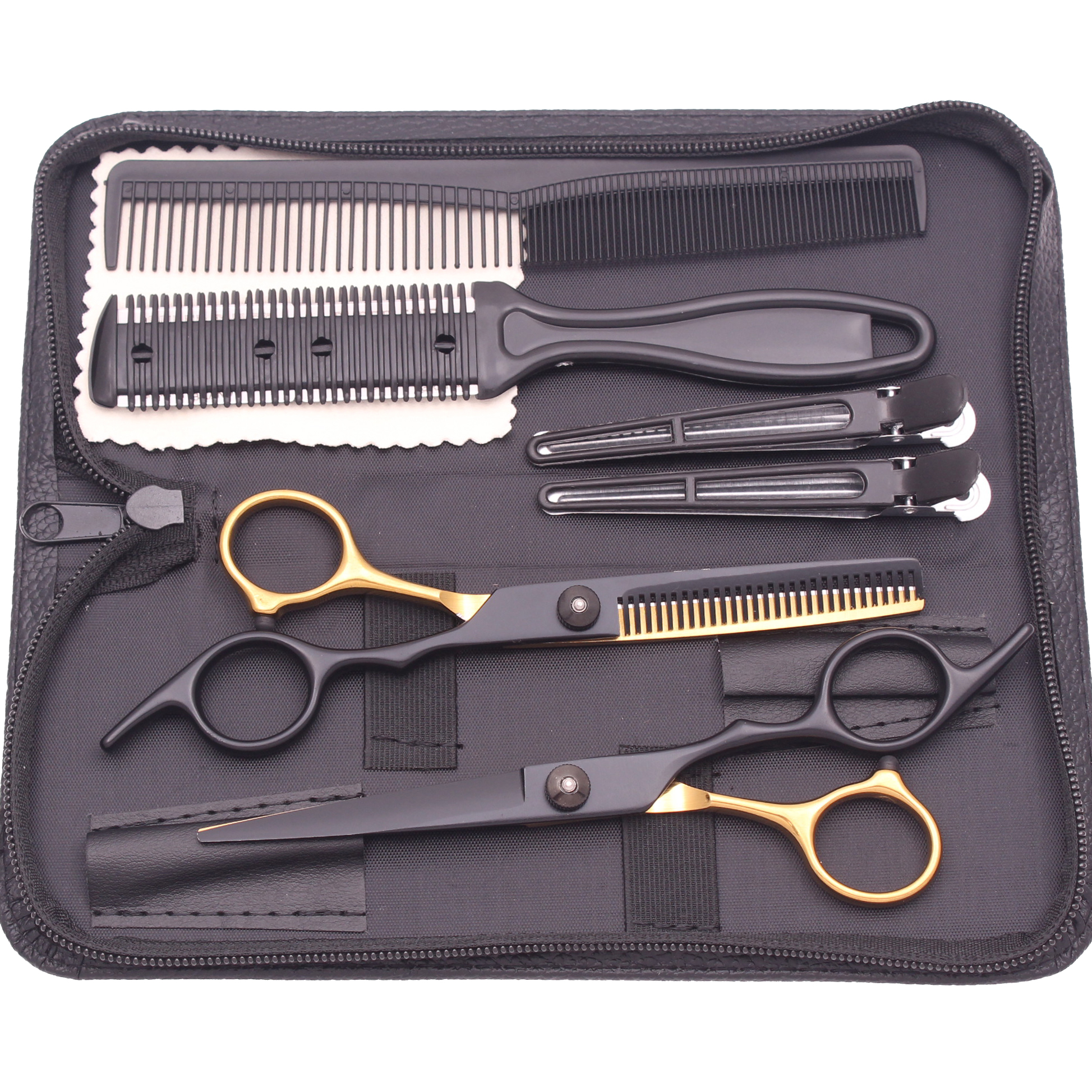 6,0 '' inch haarschaar Professionele knipschaar Dunner kappers Kapselset Salon Kapper en thuis Japans staal 1001: Clear