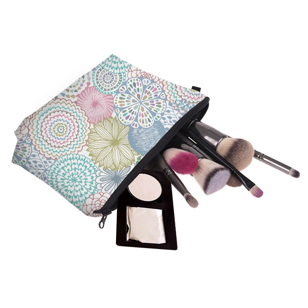 Deanfun Mandala Blomstertryk Kosmetik Taske - Vandtæt Polyester Pung til Kvinder Makeuptaske