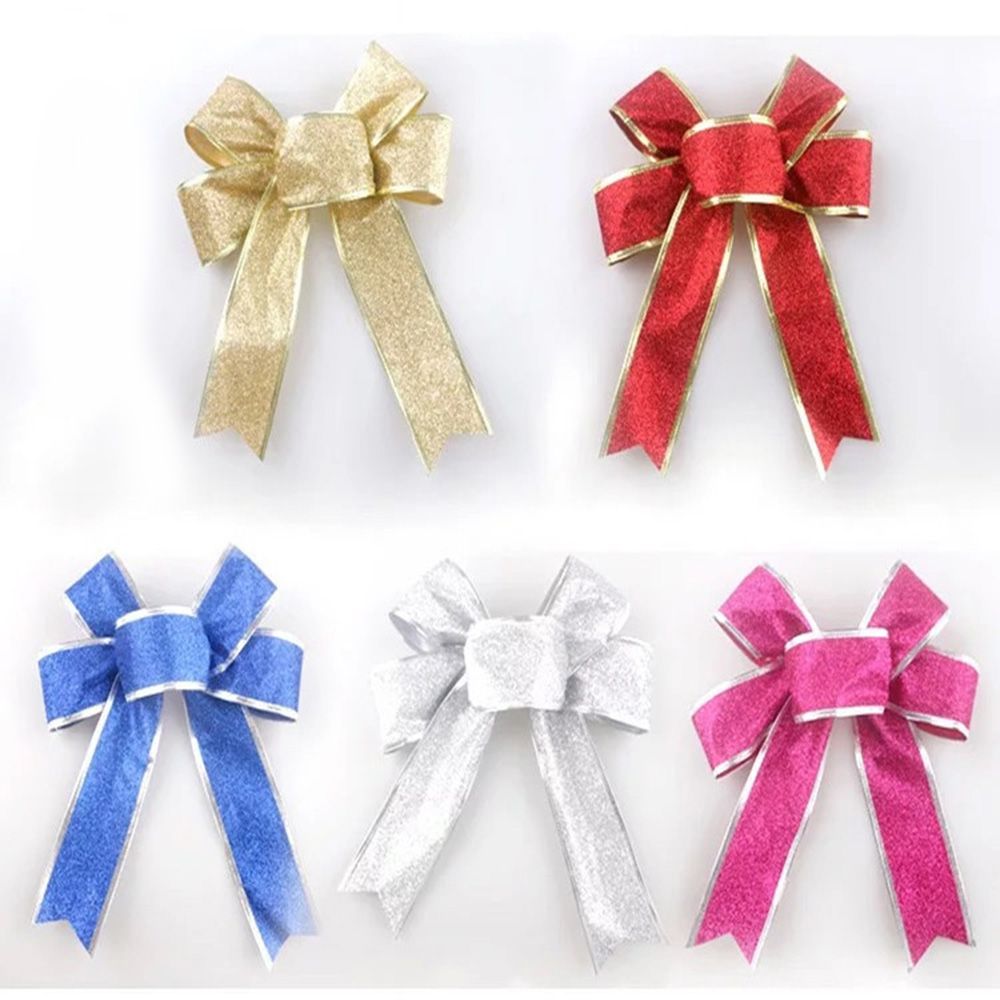 25cm jul glitter stora rosetter julgran dekor år leveranser bröllop band fest dekoration prydnader pilbåge
