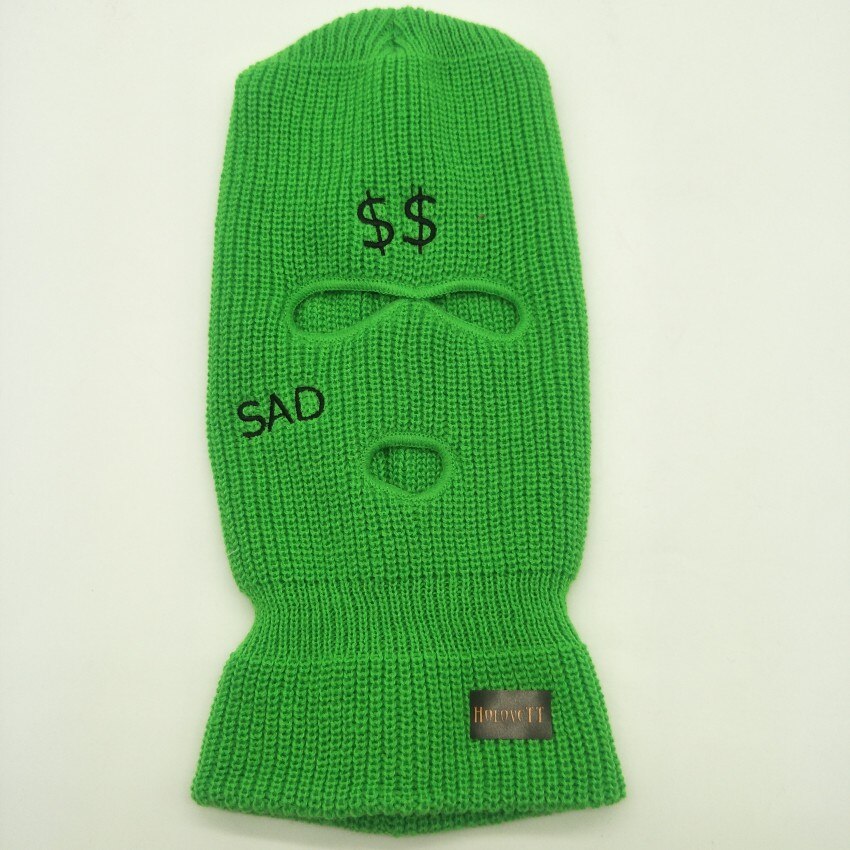 3 hull vinter varm unisex balaclava maske lue full ansiktsmaske svart strikket ski snowboard lue caps hip hop flere farger lue