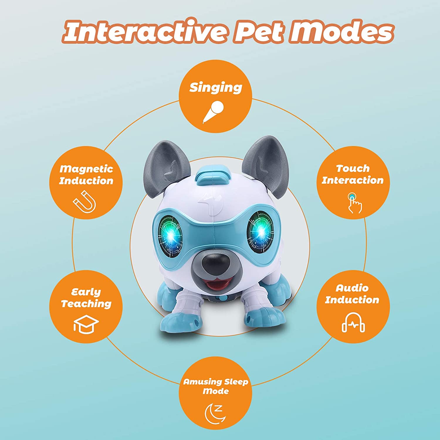Animales de juguete de Perro Robot para niños, cachorro interactivo inteligente, educativo, para niños de 3 a 8 años