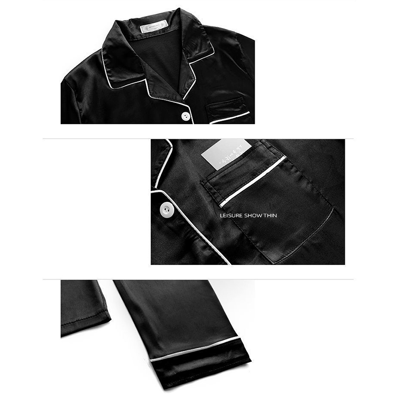 Pajamas Sets for Women Sexy Silk Women Pijama Sets Sleepwear Long-sleeve Cardigan Set Female Ice Silk Pyjamas Home Clothing