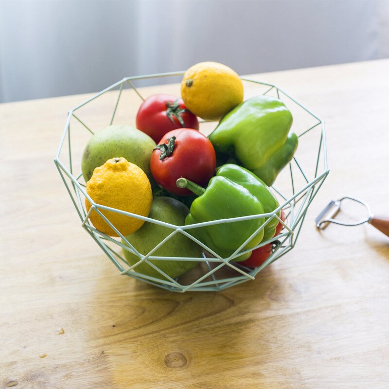 Nordic wrought iron fruit basket fruit plate living room coffee table home simple style fruit plate snack storage baske