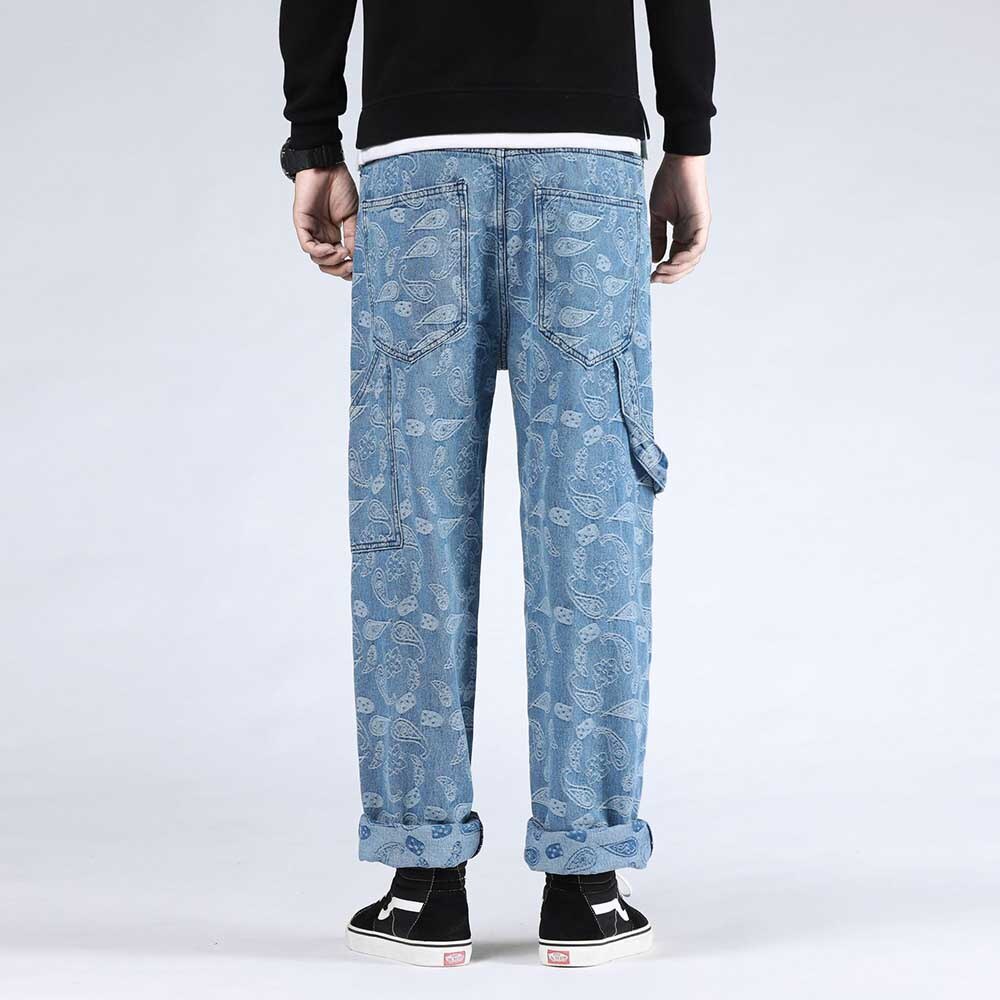 Hiphop harem jeans plus size heren casual denim broek losse baggy rechte broek streetwear herenkleding