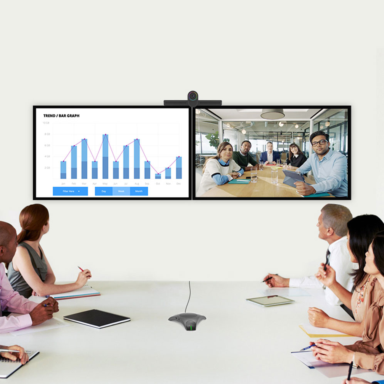 Mikrofon konferencyjny USB do zestawu głośnomówiącego Wielokierunkowy mikrofon komputerowy 360 ° Odbiór głosu z klawiszem wyciszania do konferencji Skype/wideo