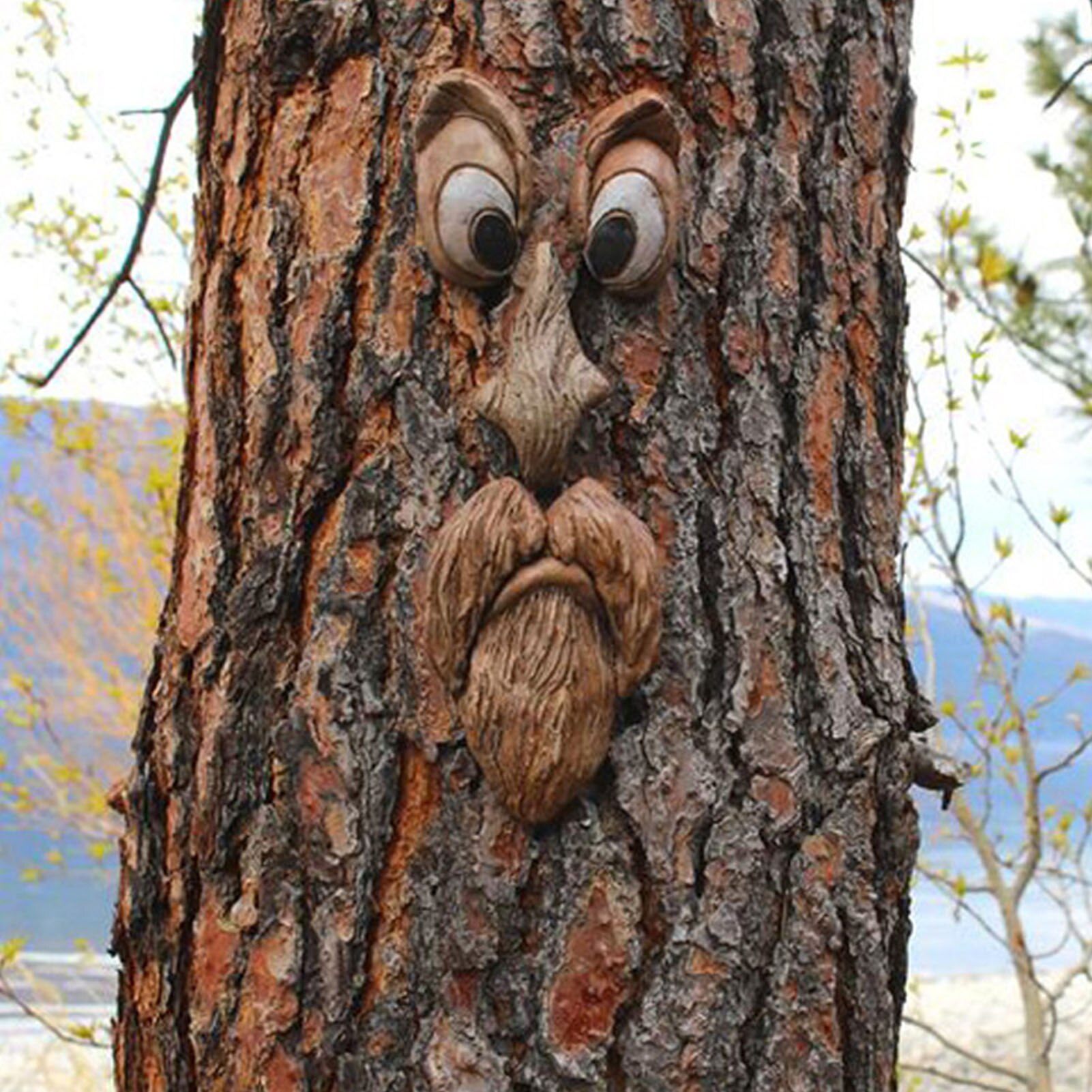 Old Man Tree Hugger Garden Peeker Yard Art Outdoor Tree Hugger Sculpture Whimsical Tree Face Garden Art Decoration Peeker