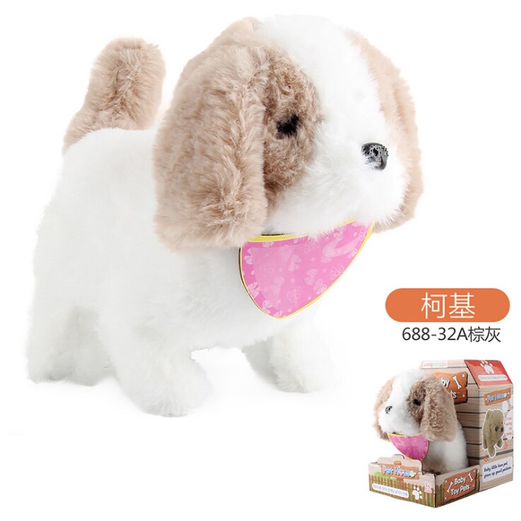 Simulation électrique pour enfants chien petit lapin blanc en peluche Teddy appellera marche chiot intelligent robot chien jouet