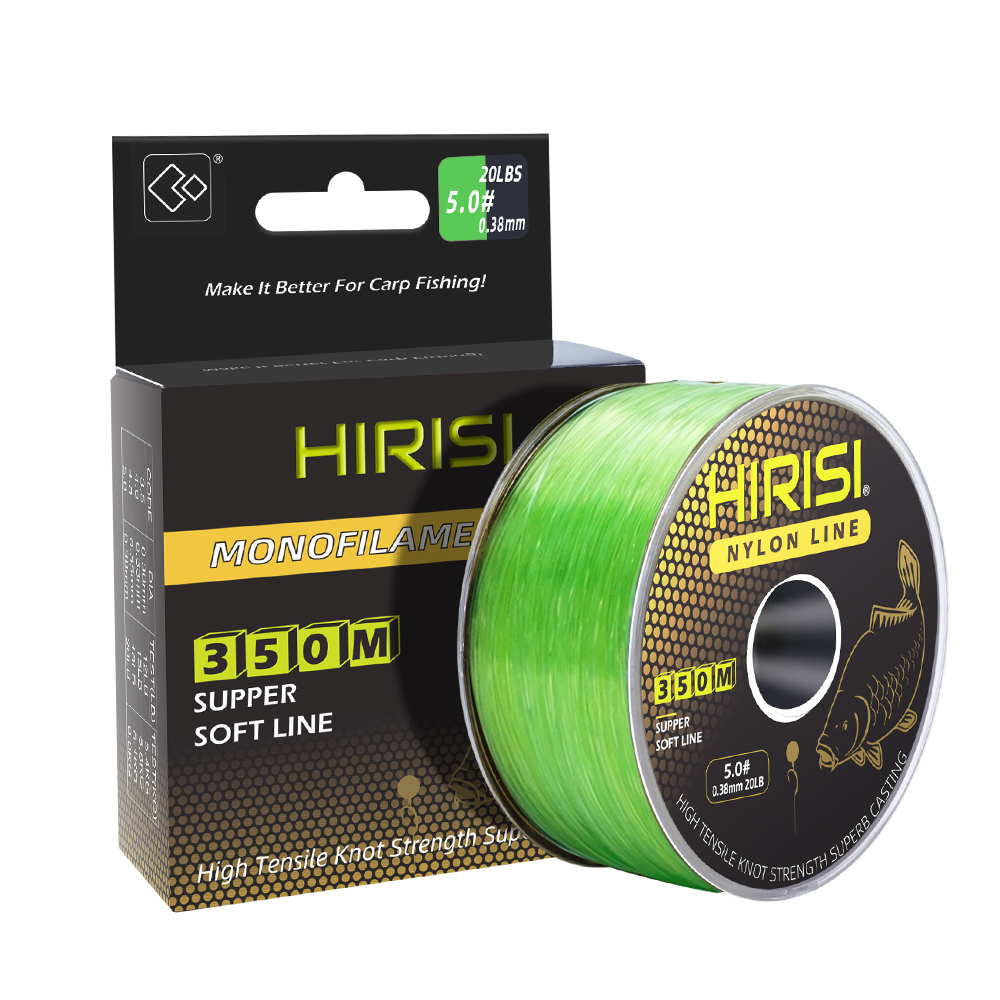 Hirisi-sedal de pesca súper fuerte de 350m, monofilamento japonés de nailon, accesorios de pesca de carpa, 12LB-20LB: YELLOW / 0.3
