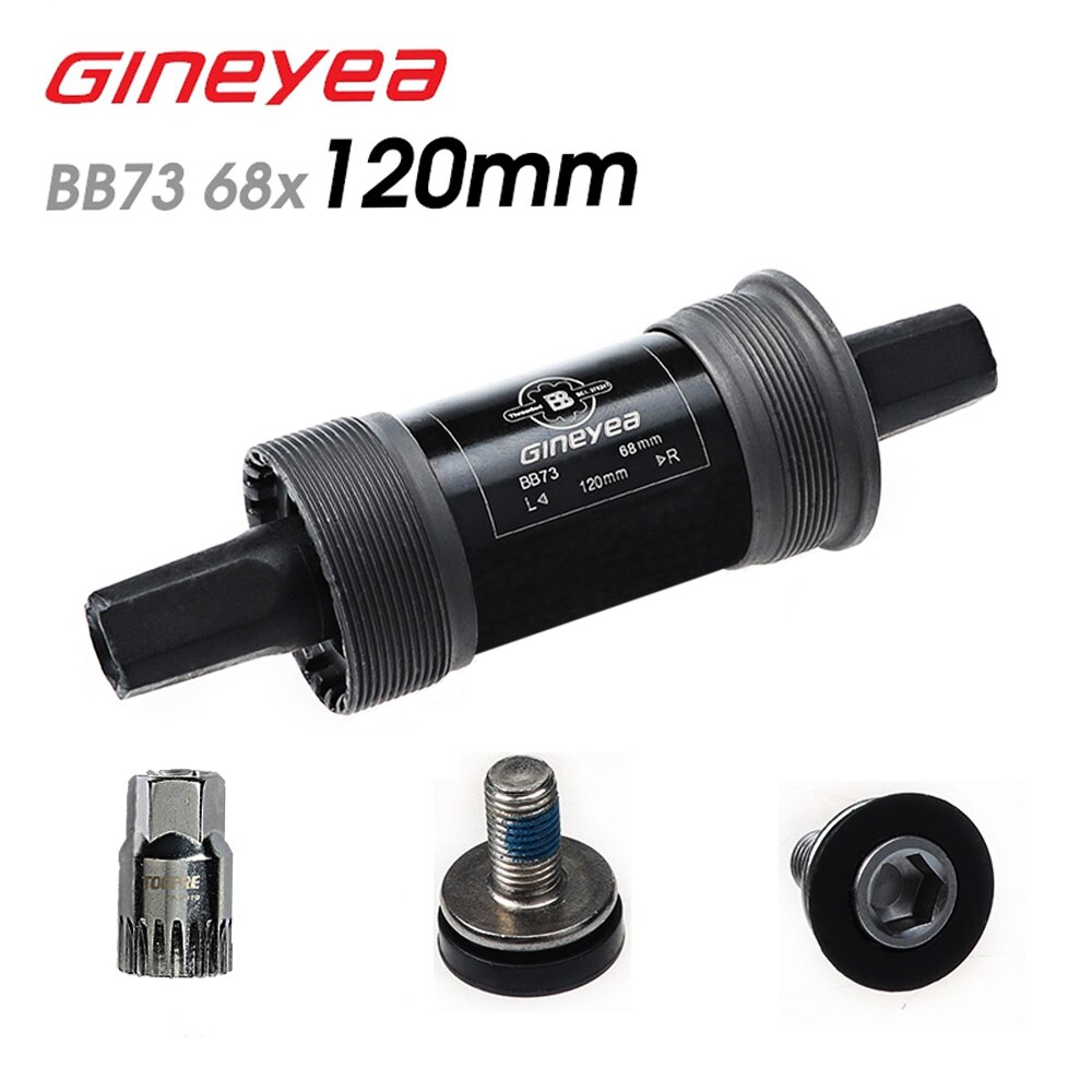 Gineyea Bike Bottom Bracket 116 118 120 122.5 127.5 mm Crank Axis Quare Hole MTB Bicycle Parts BB FOR Square Tapered Spindle C: 120mm
