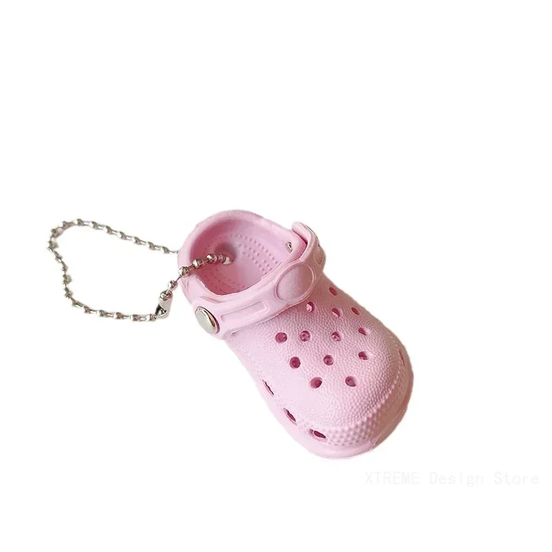 Simulation Mini EVA Hole Shoes Keychain Pendants Colorful Croc Shoe Charms For DIY Car Key Bag School Bag Backpack