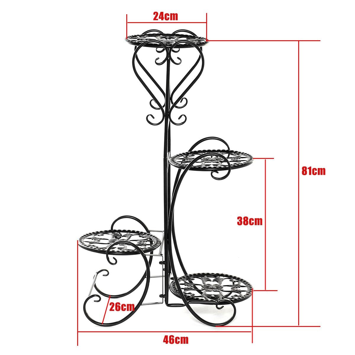4 Tiers Flower Rack Plant Stand Multi Flower Stand Shelves Bonsai Display Shelf Yard Garden Patio Balcony Pot Plant Stands
