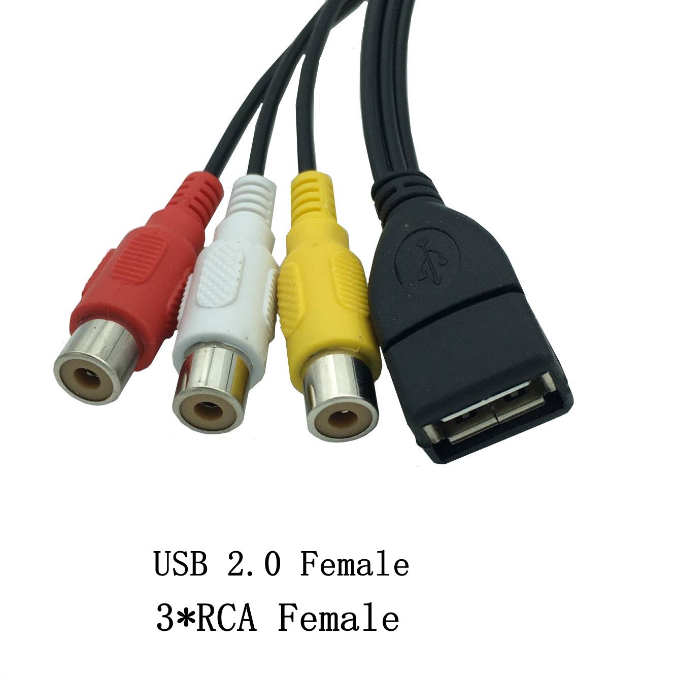 USB A 2.0 Buchse Stecker auf 2 3 Cinch 2/3 Cinch Stecker Buchse AV-Stecker Adapter Stecker Konverter Kabel Blei PC TV HDTV AUX Audio Video: Grey / 1.5m