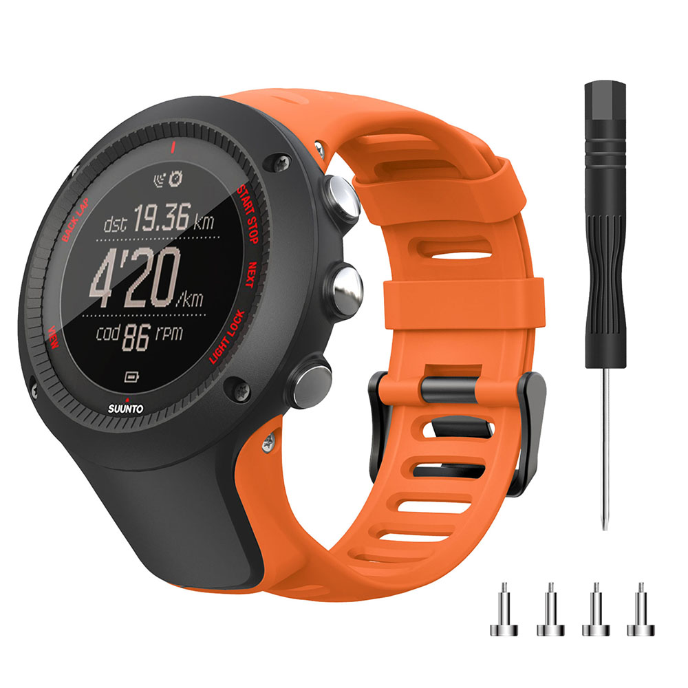 Silikon ersättning sport klockarmband för suunto ambit 3 /  ambit 2 /  ambit 1 smart watch armband armband rem 24mm klockarmband: Orange