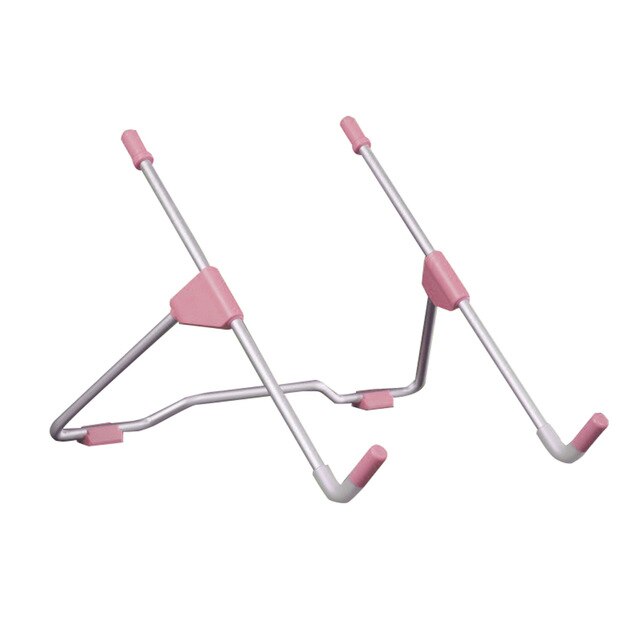 Laptop Tablet Stand Portable Folding Stand Tablet Top Anti-skid Angle Height Adjustable Bracket Home Office: Pink