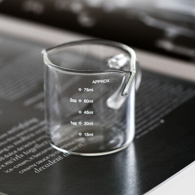 Heat-resistant Glass Measuring Cup Small Milk Cup Kitchen Jigger for Espresso Coffee Double-mouthed Ounce Cup: Double mouth scale