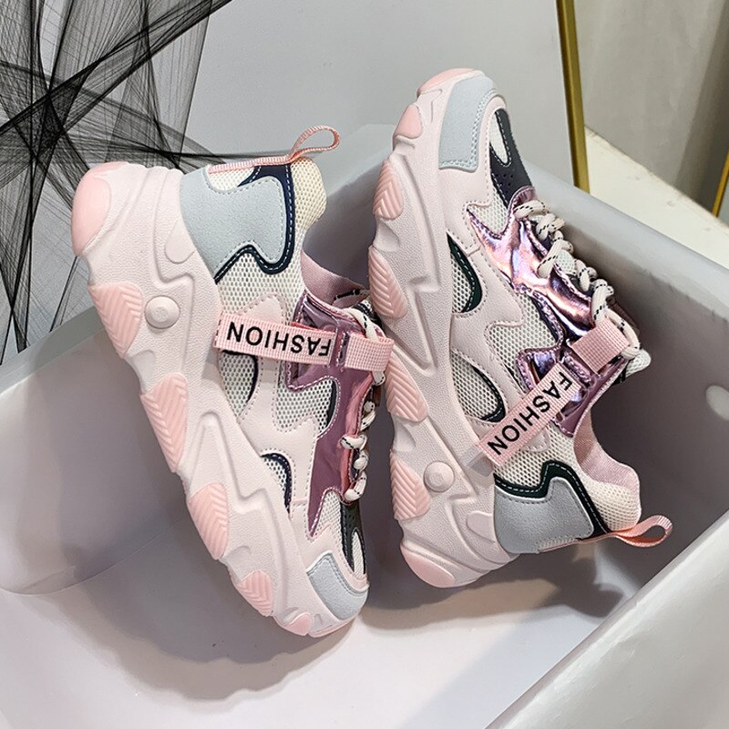 Kvinder sneakers designere chunky vulkaniserede sko pink afslappet gammel far sko kvinde tennis kvindeligt mærke platform sneaker